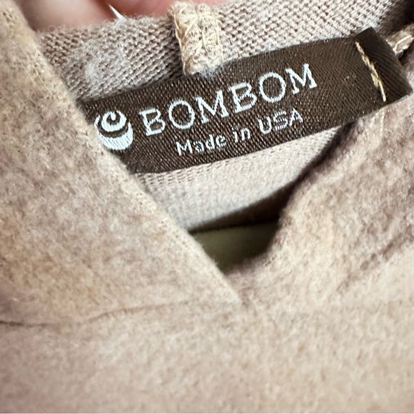 Bombom Brown Peplum Hoodie Tunic Top XL Made in USA - Picture 7 of 11